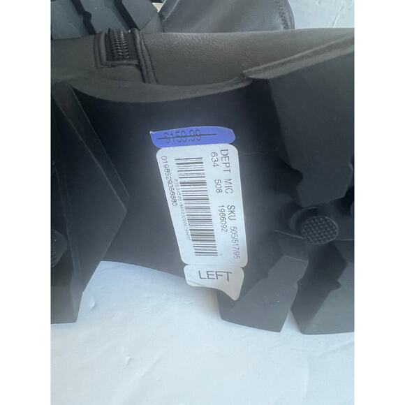 NWT Steve Madden Black Vegan Grunge Chunky Lug Sole Zip Tall Knee High Boots 9.5 - Picture 12 of 12